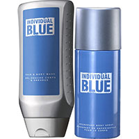 AVON Individual Blue Körperspray + Shampoo & Duschgel Set