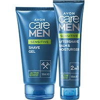 AVON care Men Sensitive Rasiergel + Aftershave Set