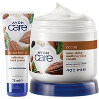 AVON care Kakaobutter Pflegecreme für Gesicht, Körper & Hände + Handcreme Set